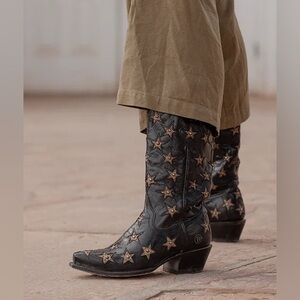 Black Star Marfa Star Inlay Studded Leather Boots